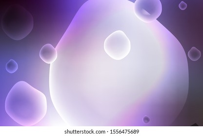 Light Purple vector template with bubble shapes. A completely new color illustration in memphis style. A new texture for your  ad, booklets, leaflets.