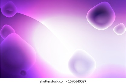 Light Purple vector template with bubble shapes. Blurred geometric sample with gradient bubbles.  New composition for your brand book.