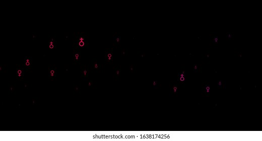 Light Purple vector template with businesswoman signs. Colorful illustration with gradient feminism shapes. Simple design for your web site.