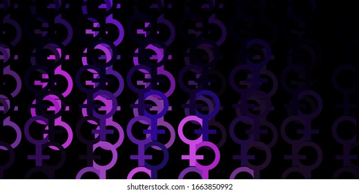 Light Purple vector template with businesswoman signs. Abstract illustration with a depiction of women's power. Best design to show the power of women.
