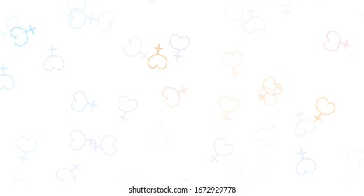 Light Purple vector template with businesswoman signs. Colorful illustration with gradient feminism shapes. Design for International Women’s Day.