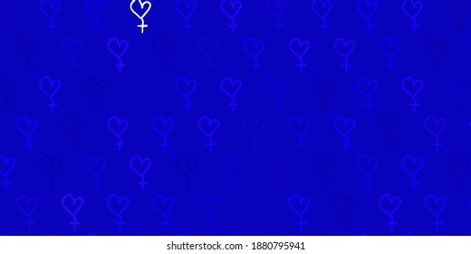 Light Purple vector template with businesswoman signs. Simple design in abstract style with women rights activism. Best design to show the power of women.