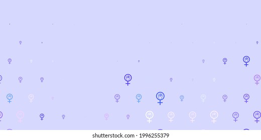 Light Purple vector template with businesswoman signs. Abstract illustration with a depiction of women power. Best design to show the power of women.