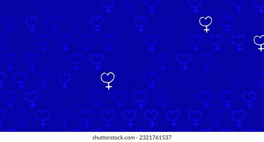 Light Purple vector template with businesswoman signs. Colorful illustration with gradient feminism shapes. Simple design for your web site.