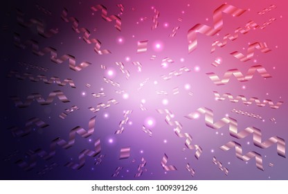 Light Purple vector template with carnival confetti. Glitter abstract illustration with colorful confetti, ribbons. Beautiful design for your business advert of anniversary.