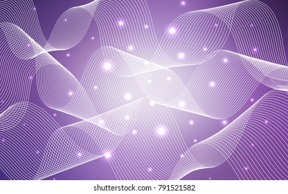 Light Purple vector template with carnival confetti. Glitter abstract illustration with colorful confetti, ribbons. The pattern can be used for new year ad, booklets.