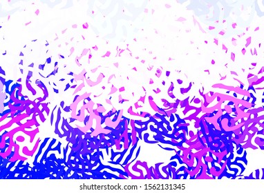 Light Purple vector template with chaotic shapes. Decorative design in abstract style with random forms. Simple design for your web site.