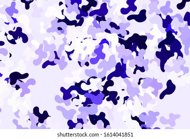 Light Purple vector template with chaotic shapes. Decorative design in abstract style with random forms. Modern design for your business card.