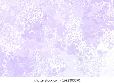 Plantilla vectorial ligera púrpura con formas caóticas. Ilustración con formas de degradado coloridas en estilo abstracto. Diseño elegante para tapizados.