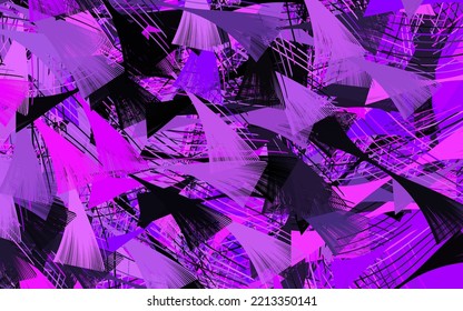Light Purple vector template with chaotic shapes.