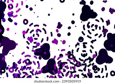 Plantilla de vector púrpura claro con formas caóticas. Diseño decorativo en estilo abstracto con formas aleatorias. Diseño elegante para tapices.