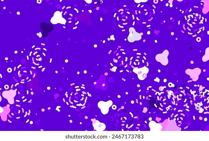 Light Purple vector template with chaotic shapes. Modern abstract illustration with colorful random forms. Simple design for your web site.