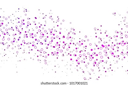 Light Purple vector  template with circles. Blurred bubbles on abstract background with colorful gradient. New design for ad, poster, banner of your website.