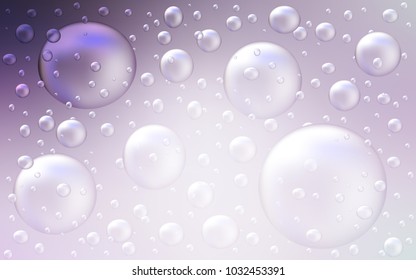Light Purple vector template with circles. Glitter abstract illustration with blurred drops of rain. The pattern can be used for aqua ad, booklets.