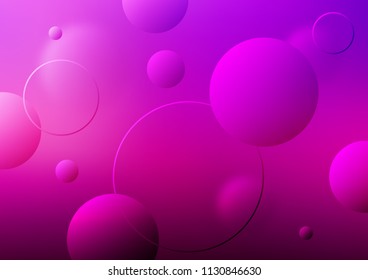 Light Purple vector template with circles. Modern abstract illustration with colorful water drops. The pattern can be used for beautiful websites.