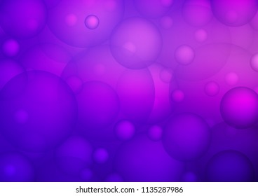 Light Purple vector template with circles. Glitter abstract illustration with blurred drops of rain. Beautiful design for your business natural advert.