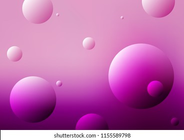 Light Purple vector template with circles. Blurred decorative design in abstract style with bubbles. The pattern can be used for ads, leaflets of liquid.