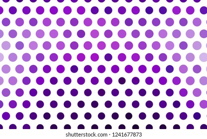 Light Purple vector template with circles. Blurred bubbles on abstract background with colorful gradient. Pattern of water, rain drops.