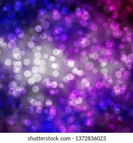 Light Purple vector template with circles. Modern abstract illustration with colorful circle shapes. Design for posters, banners.