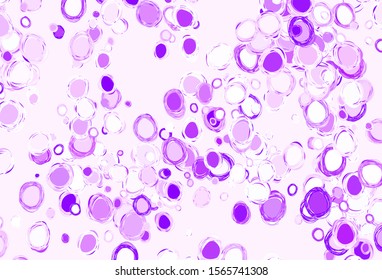 Light Purple vector template with circles. Glitter abstract illustration with blurred drops of rain. Pattern for ads, leaflets.