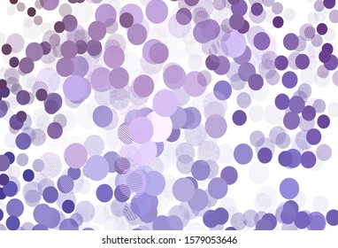 Light Purple vector template with circles. Illustration with set of shining colorful abstract circles. Pattern for futuristic ad, booklets.