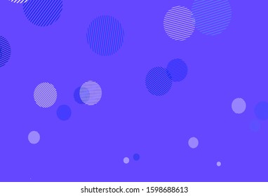 Light Purple vector template with circles. Illustration with set of shining colorful abstract circles. Pattern for textures of wallpapers.