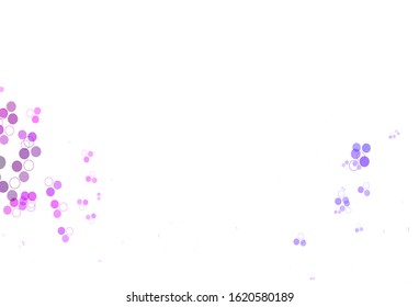 Light Purple vector template with circles. Blurred decorative design in abstract style with bubbles. New template for your brand book.