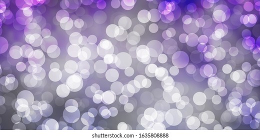 Light Purple vector template with circles. Colorful illustration with gradient dots in nature style. Pattern for wallpapers, curtains.