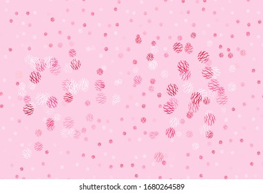 Light Purple vector template with circles, lines. Glitter abstract illustration with colorful dots, lines. Design for your business advert.