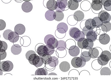 Light Purple vector template with circles. Glitter abstract illustration with blurred drops of rain. Design for poster, banner of websites.
