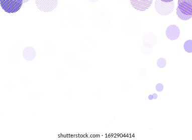 Light Purple vector template with circles. Beautiful colored illustration with blurred circles in nature style. Pattern for textures of wallpapers.