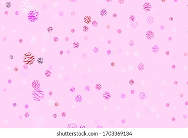 Light Purple vector template with circles, lines. Illustration with set of shining colorful abstract circles, lines. Pattern for futuristic ad, booklets.