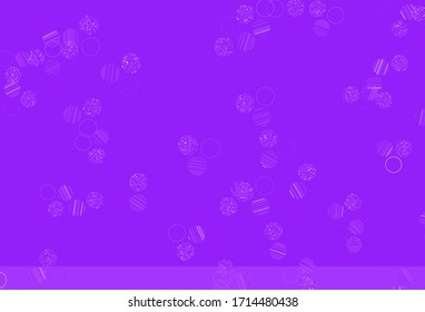 Leichte violette Vektorillustration mit Kreisen. Glitzere abstrakte Illustration mit unscharfem Regen. Design für Ihre Unternehmenswerbung.
