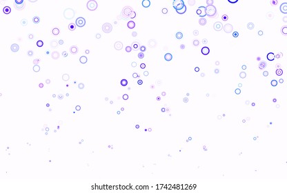 Light Purple vector template with circles. Illustration with set of shining colorful abstract circles. New template for your brand book.