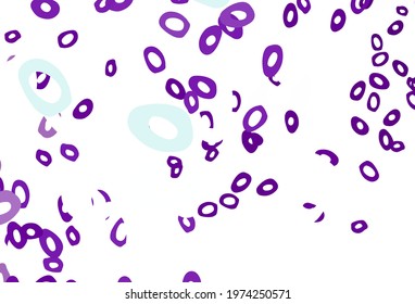 Light Purple vector template with circles. Abstract illustration with colored bubbles in nature style. Pattern of water, rain drops.