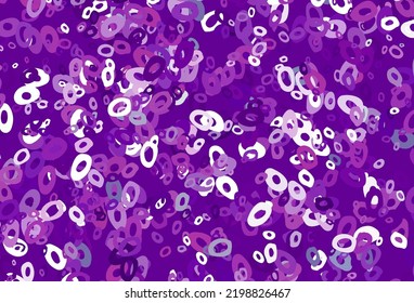 Plantilla de vector púrpura claro con círculos. Ilustración abstracta moderna con gotas de agua coloridas. Plantilla completamente nueva para su libro de marca.