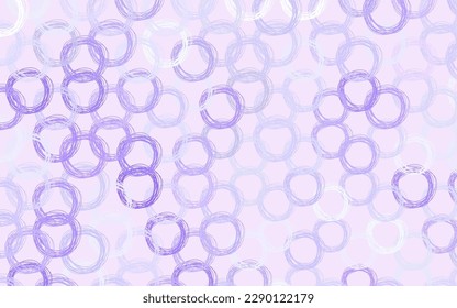 Light Purple vector template with circles. Glitter abstract illustration with blurred drops of rain. Pattern for textures of wallpapers.