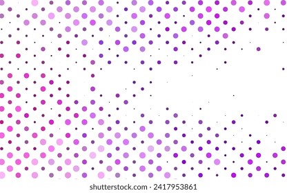 Plantilla de vector púrpura claro con círculos. Hermosa ilustración de color con círculos borrosos en estilo natural. Patrón de anuncios, folletos.