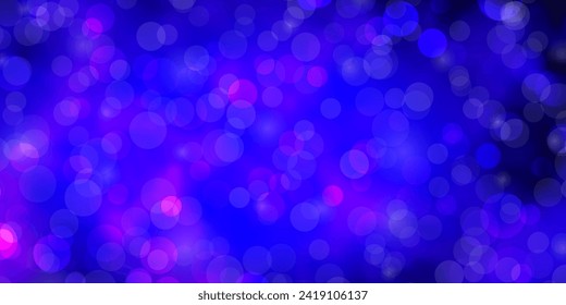 Plantilla de vector púrpura claro con círculos. Ilustración abstracta brillante con gotas coloridas. Diseño para sus comerciales.