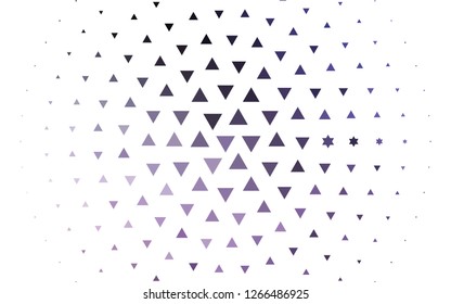 Light Purple vector template with crystals, triangles. Triangles on abstract background with colorful gradient. Smart design for your business advert.