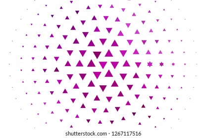 Light Purple vector template with crystals, triangles. Glitter abstract illustration with triangular shapes. Pattern for busines ad, booklets, leaflets