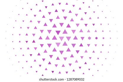 Light Purple vector template with crystals, triangles. Decorative design in abstract style with triangles. Best design for your ad, poster, banner.
