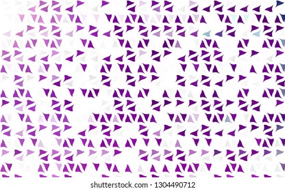 Light Purple vector template with crystals, triangles. Beautiful illustration with triangles in nature style. Best design for your ad, poster, banner.