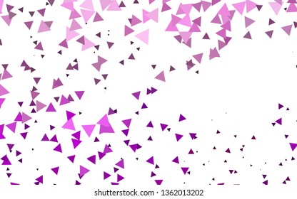 Light Purple vector template with crystals, triangles. Modern abstract illustration with colorful triangles. Pattern can be used for websites.