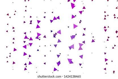 Light Purple vector template with crystals, triangles. Beautiful illustration with triangles in nature style. Pattern for commercials.