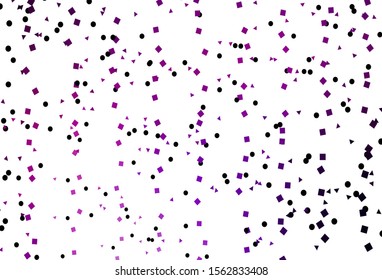 Light Purple vector template with crystals, circles, squares. Circles, lines, rhombus with colorful gradient. Pattern can be used for websites.