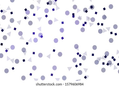 Light Purple vector template with crystals, circles, squares. Glitter abstract illustration with spheres, squares, lines. Pattern for booklets, leaflets