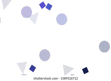 Light Purple vector template with crystals, circles, squares. Abstract illustration with colorful dots, lines, cubes. Pattern for booklets, leaflets