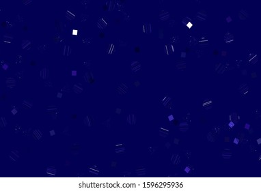 Light Purple vector template with crystals, circles, squares. Glitter abstract illustration with spheres, squares, lines. Pattern for booklets, leaflets