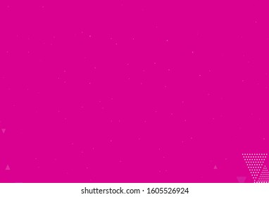Light Purple vector template with crystals, circles. Glitter abstract illustration with spheres, triangular lines. Template for wallpapers.